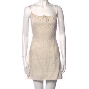 Reformation linen mini dress in cream